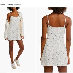 Full Bloom Stretch Cotton Eyelet Mini Slipdress
